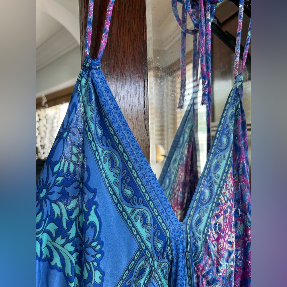 Kathmandu Imports Silk Maxi Halter Dress. EUC. Medium/Large. - Picture 4 of 9